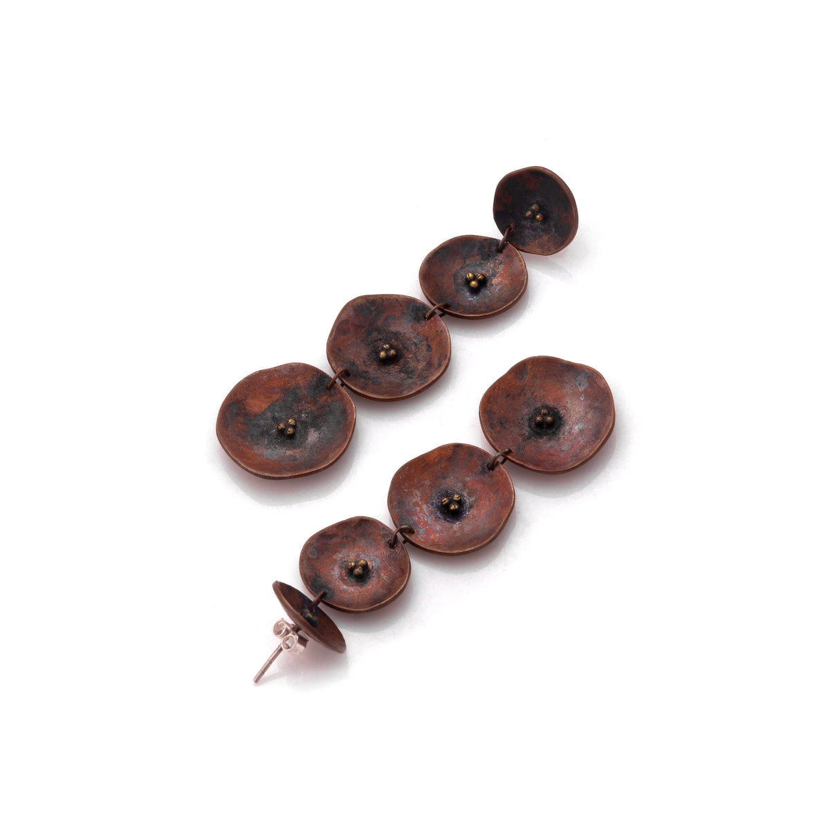 Potentilla Earrings | Oxidized Copper